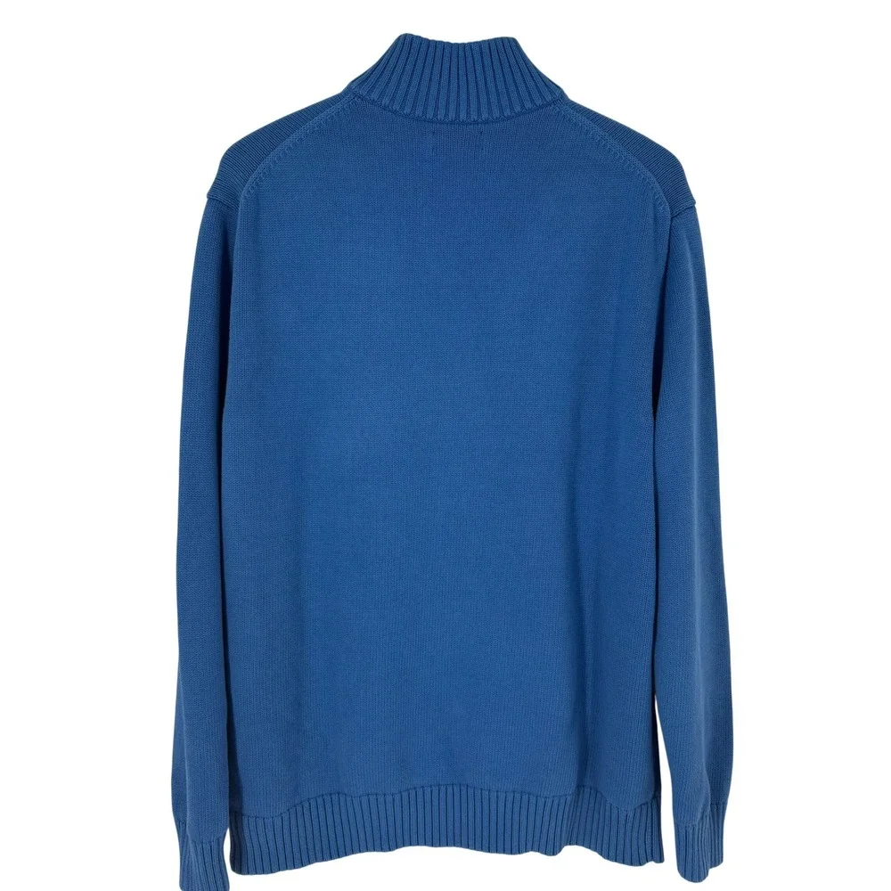 Polo Ralph Lauren Mens 2XLT Blue Cotton Quarter‎ Zip Pullover Sweater Tall Size